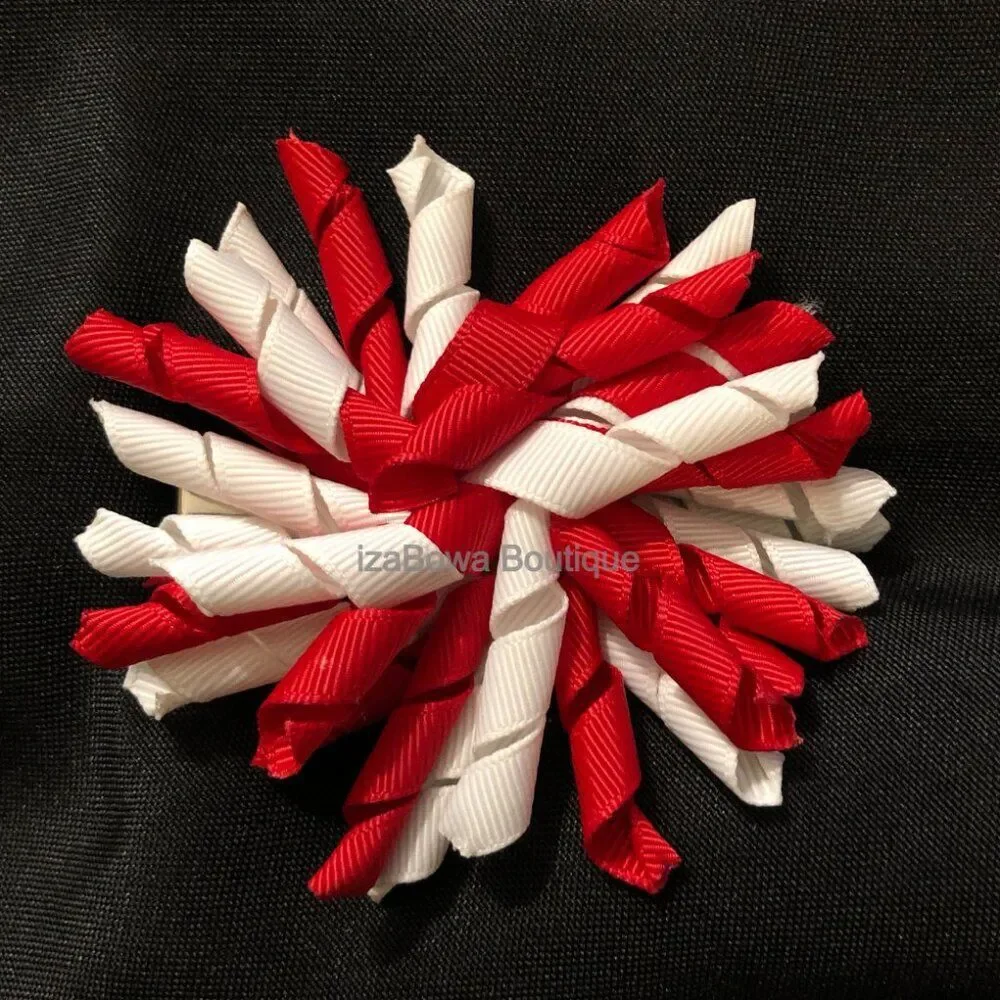 Red & White Korker Bow   4B2030  Handmade NWT Boutique